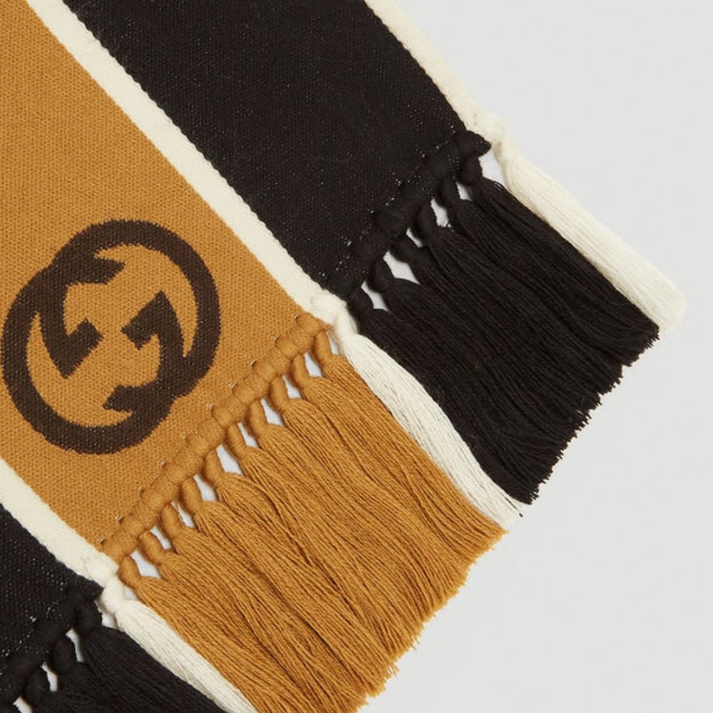 Gucci GG-jacquard Striped Wool-blend Scarf NEW WITH TAGS - Picture 4 of 9